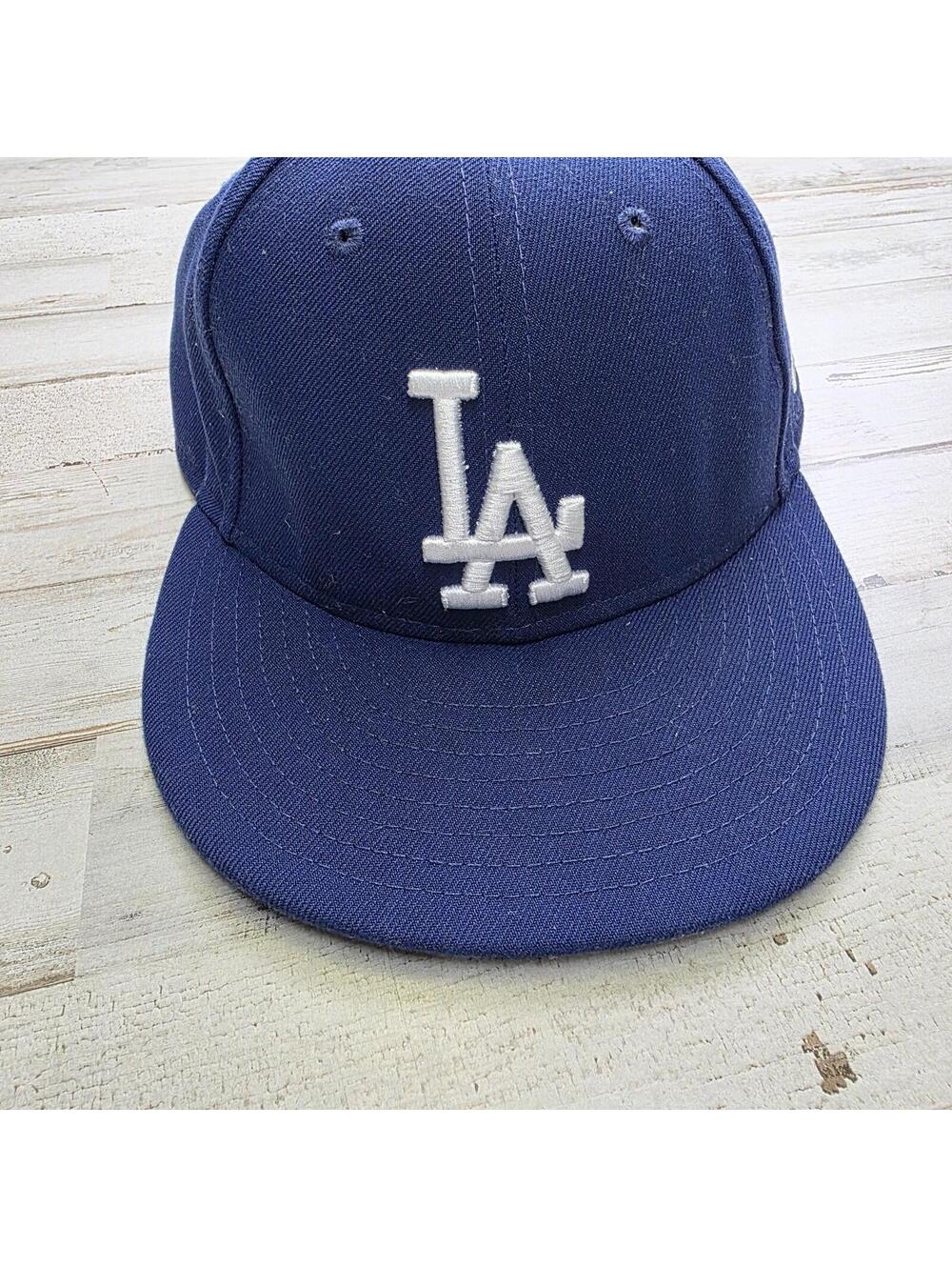 Los Angeles Dodgers Blue Logo Cap Hat New Era 59Fifty Size 7 1/2 (7 1/4 Fit)